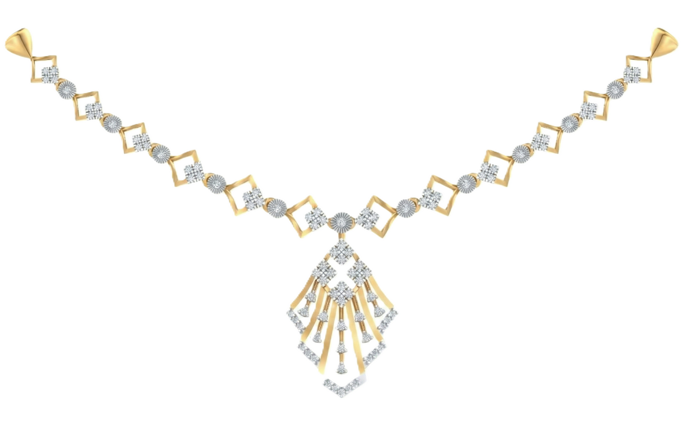 14K Gold & Diamond Dailywear Necklace Set KRB44103N
