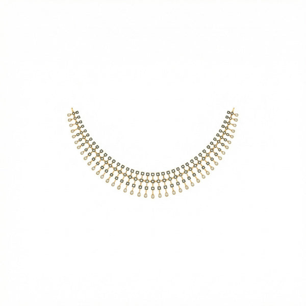 Gold & Diamond Choker Necklace Set KRC60155