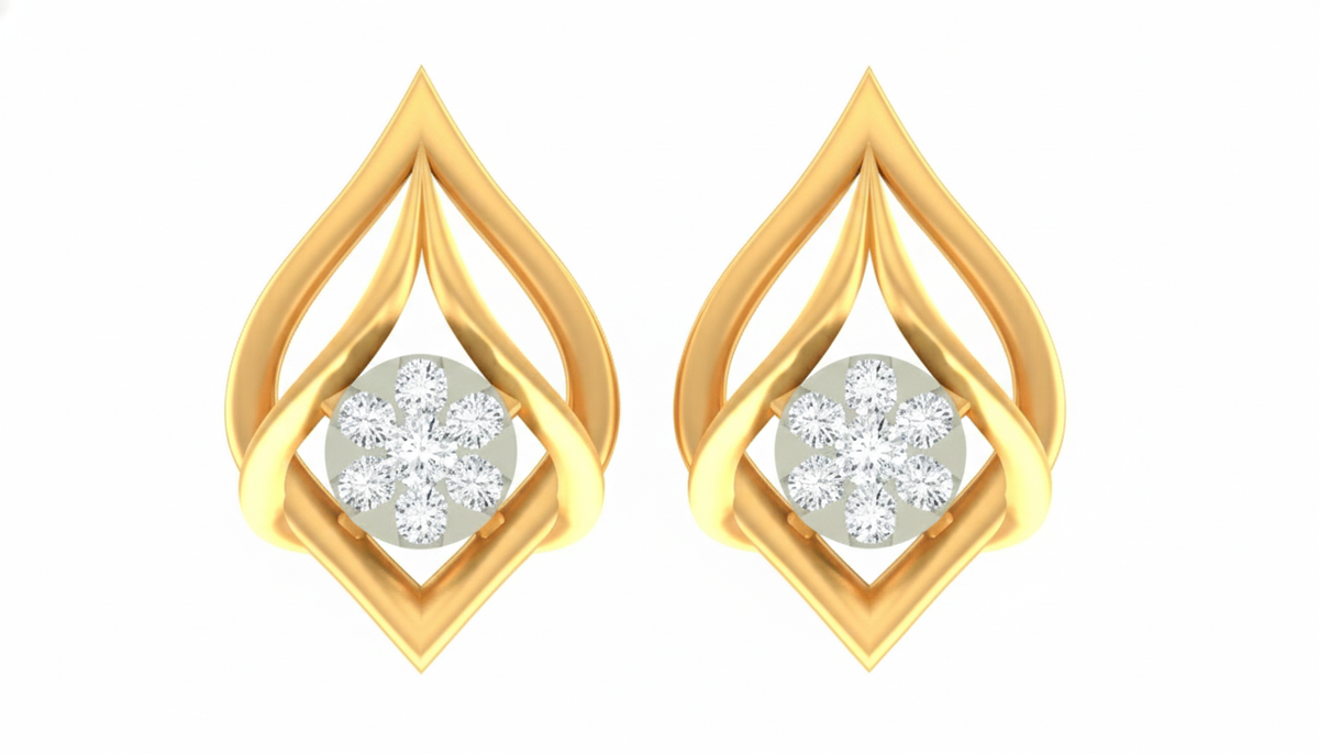 18K Gold & Diamond Women Stud Earring KRA40173E