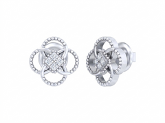 Floral White Gold Diamond Earring | under 40k 