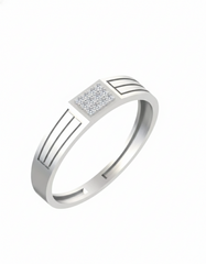 18K Gold & Diamond Band Ring For Men KSK254