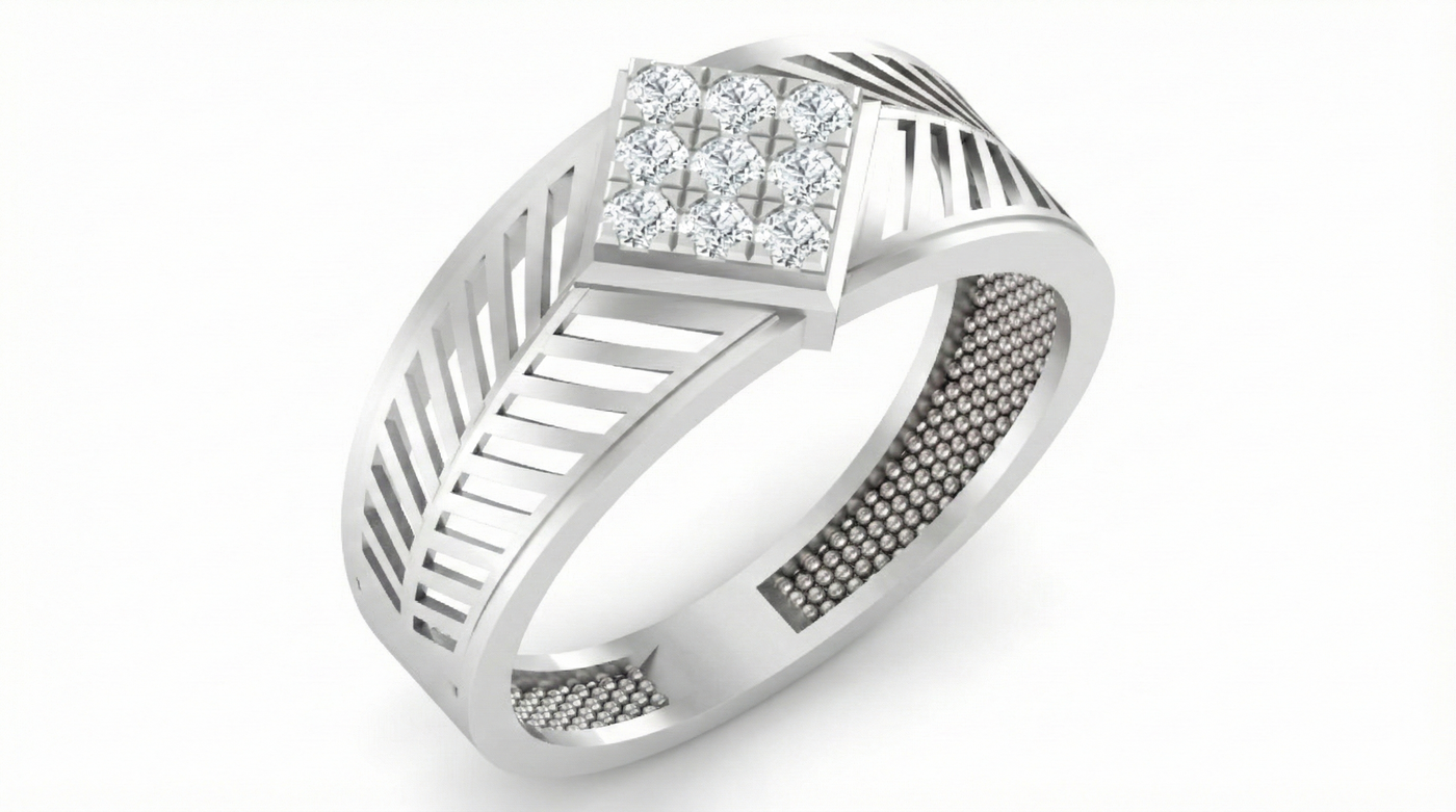Gold & Diamond Engagement Ring For Men KRB20099