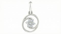 18K Gold & Diamond Floral Pendant Set KRA40167P