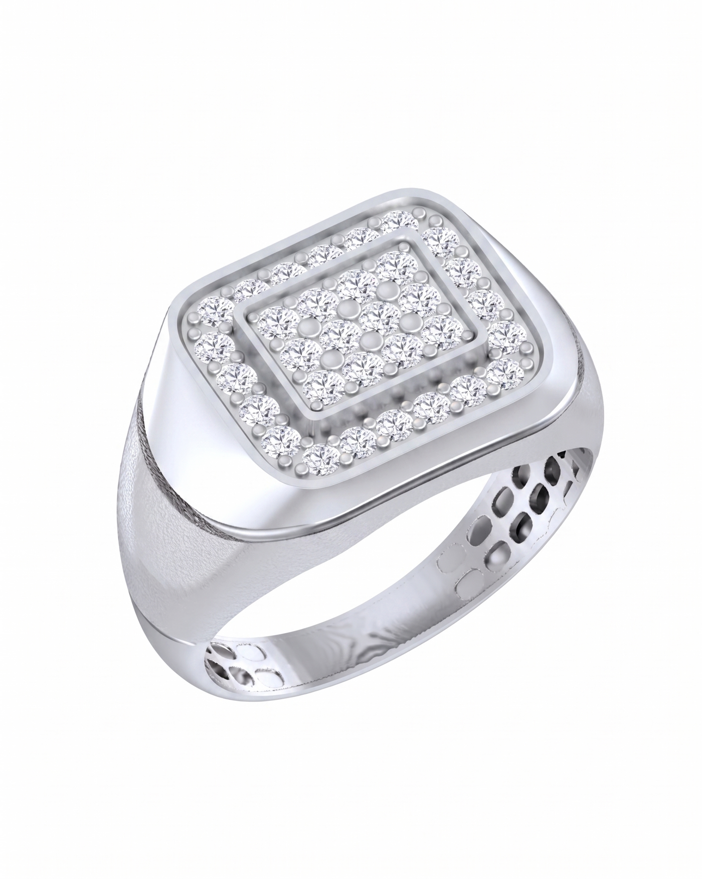 Gold & Diamond Band Ring For Men KRC20188