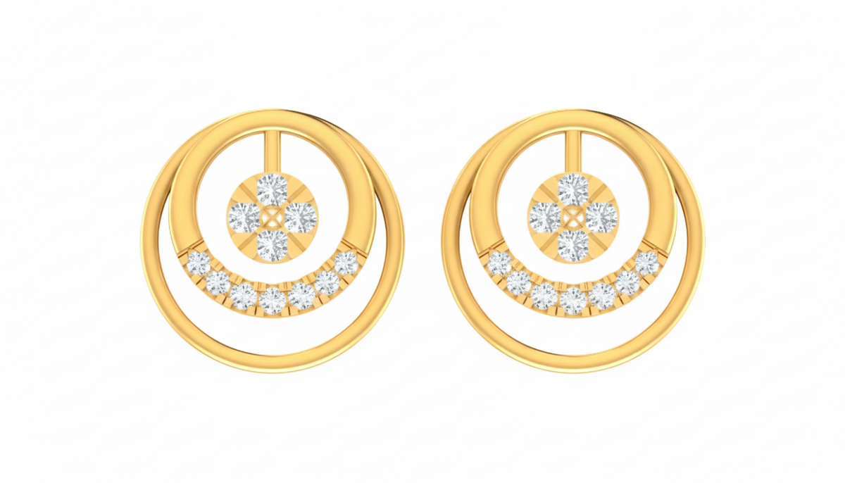 18K Gold & Diamond Women Stud Earring KRA40161E