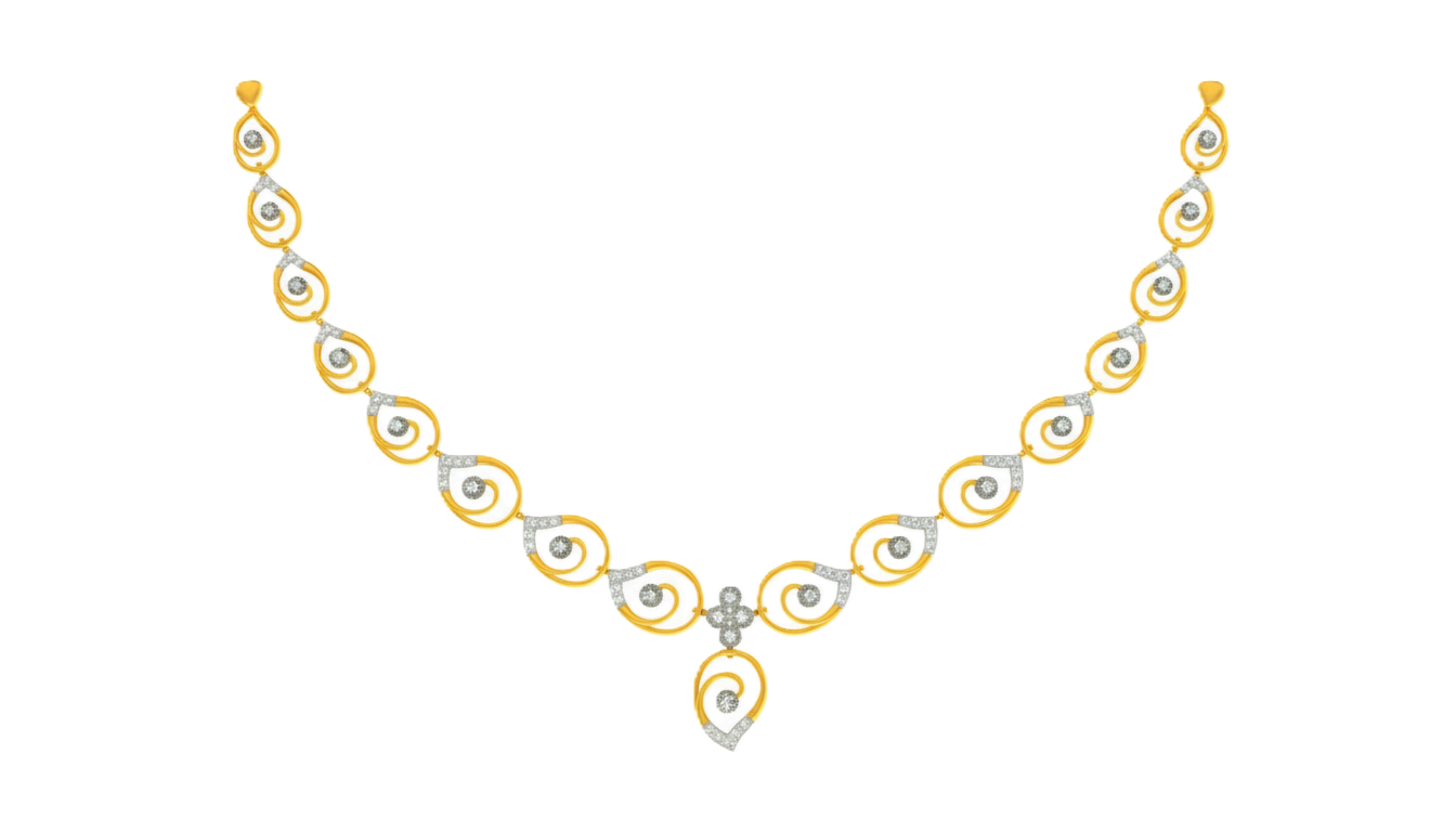 Gold & Diamond Lightweight NECKLACE SET KRC60115
