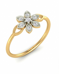 18K Gold & Diamond Dailywear Ring For Women KLR-454