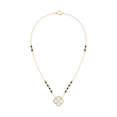 Gold & Diamond Floral Beaded Mangalsutra For Women KRC50125