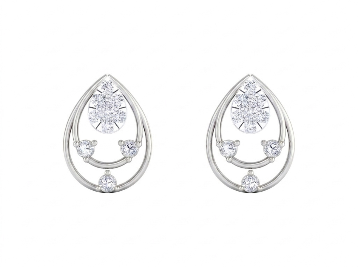 White Gold Diamond Earring | under 40k 