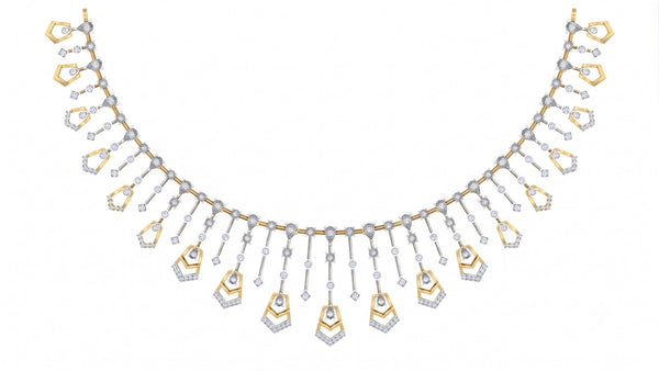 Gold & Diamond Modern Necklace Set KRC60149N
