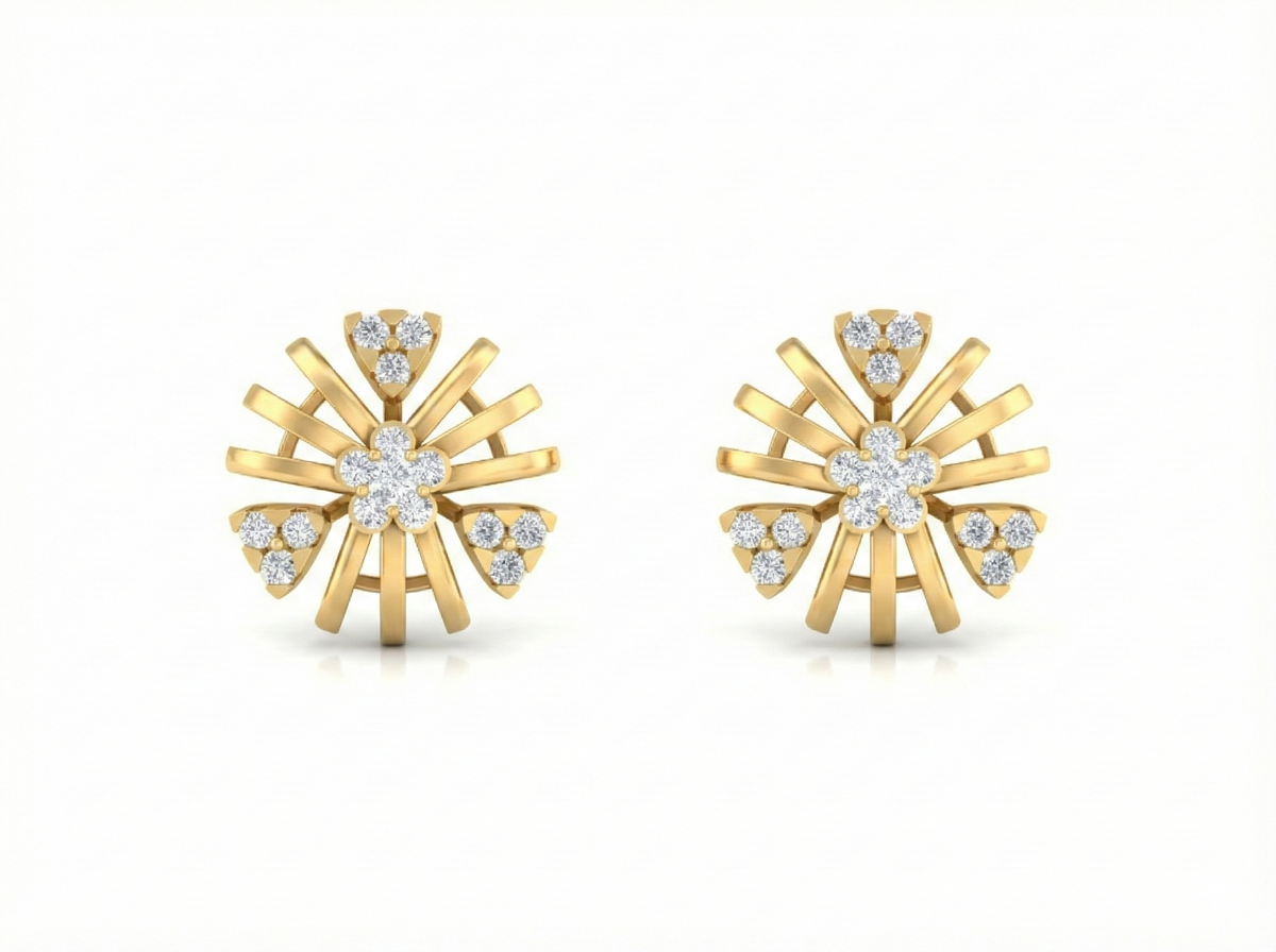 18K Gold & Diamond Women Stud Earring KRK40198E