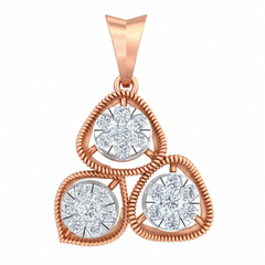 18K Gold & Diamond Floral Pendant Set KRB40043P