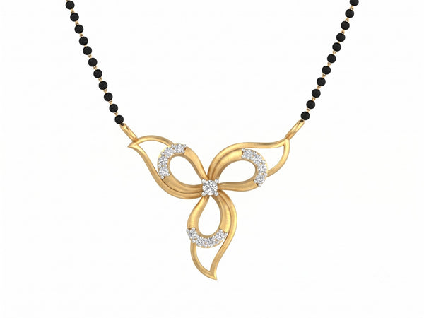 Gold & Diamond Floral Women Mangalsutra | KRB50037 | Kesav Diamond