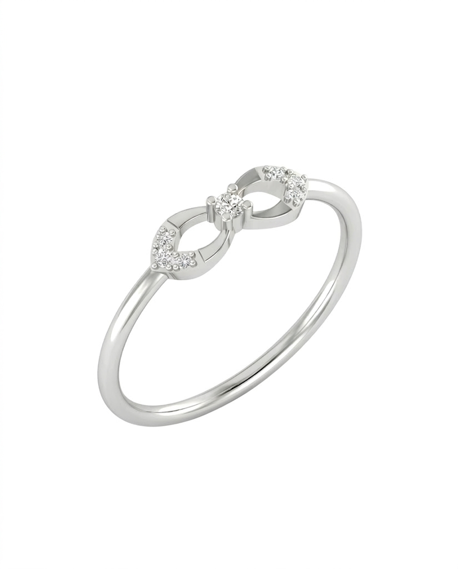 Gold & Diamond Infinity Ring For Women KRC10630