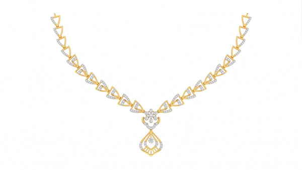 14K गोल्ड और डायमंड डेलीवियर नेकलेस सेट KRB44083N-A