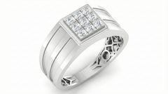 18K Gold & Diamond Band Ring For Men KRA60210