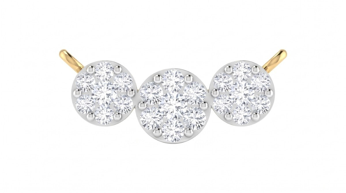 Yellow gold & diamond round mangalsutra on white background
