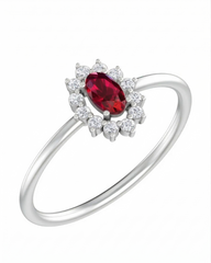 Gold & Diamond Gemstone Ring For Women KRC10686