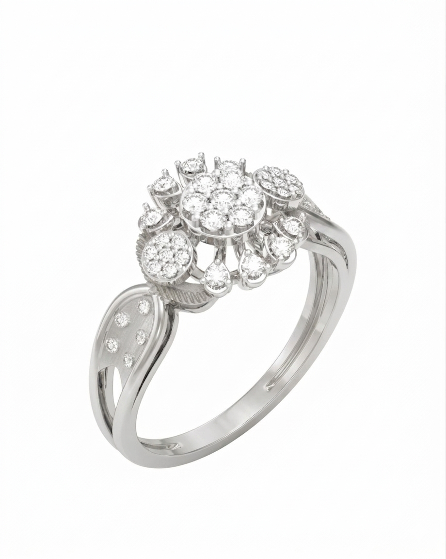Gold & Diamond Engagement Ring For Women KRC10909