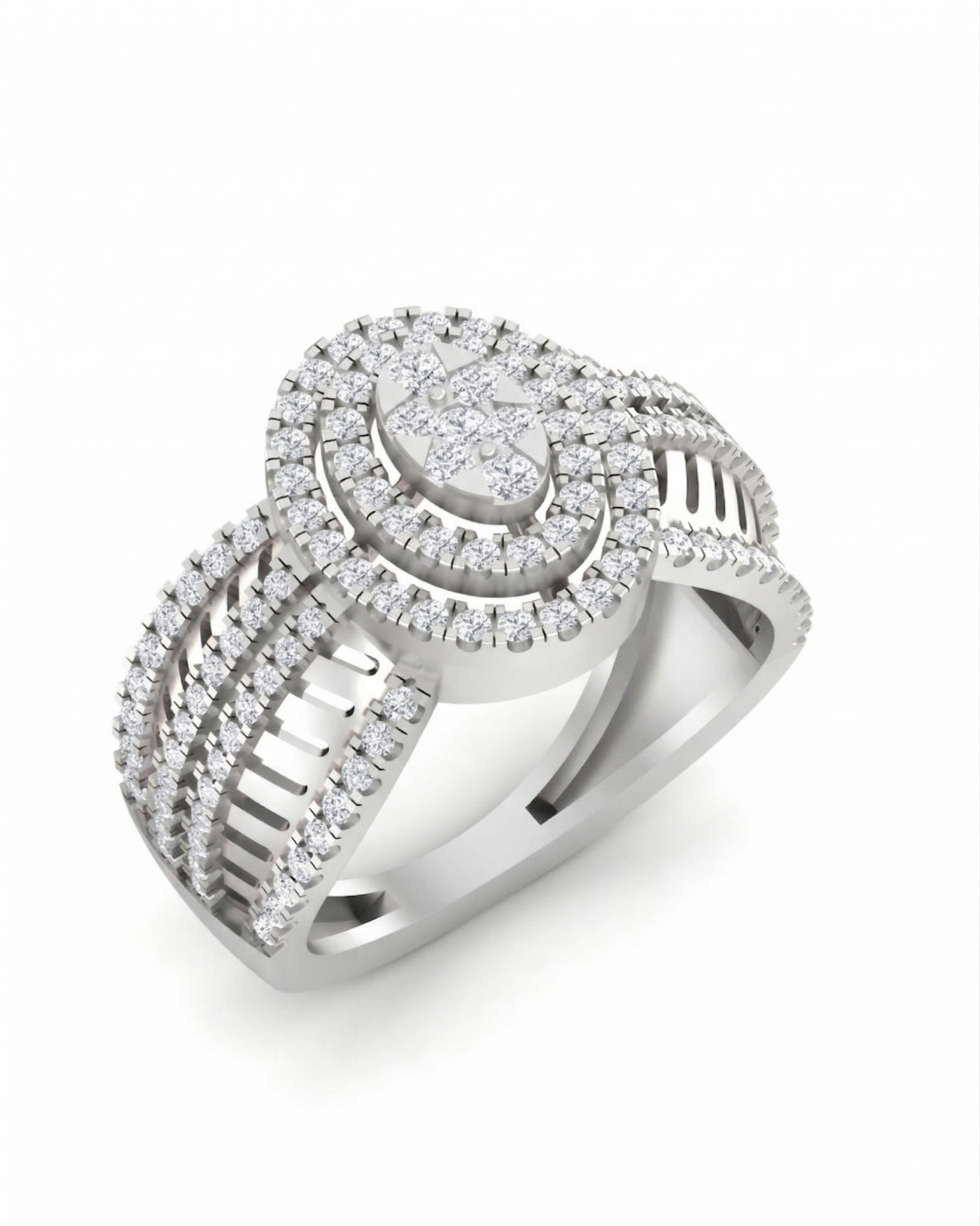 Gold & Diamond Cocktail Ring For Women KRC10538