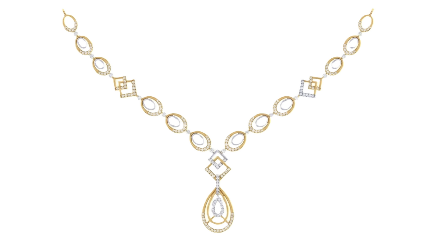 Gold & Diamond Necklace Set KRC60134