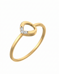 18K Gold & Diamond Dailywear Ring For Women KSK147