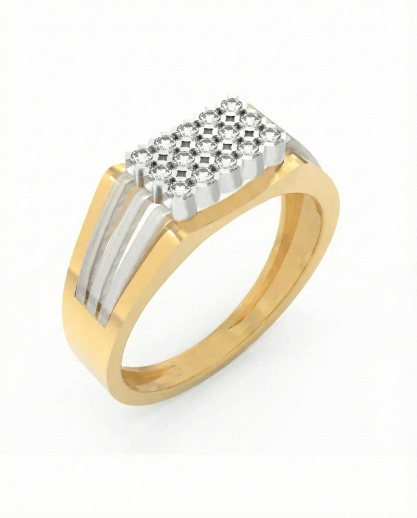 Gold & Diamond Band Ring For Men KRC20244