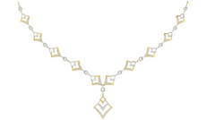 14K गोल्ड और डायमंड डेलीवियर नेकलेस सेट KRI44008N