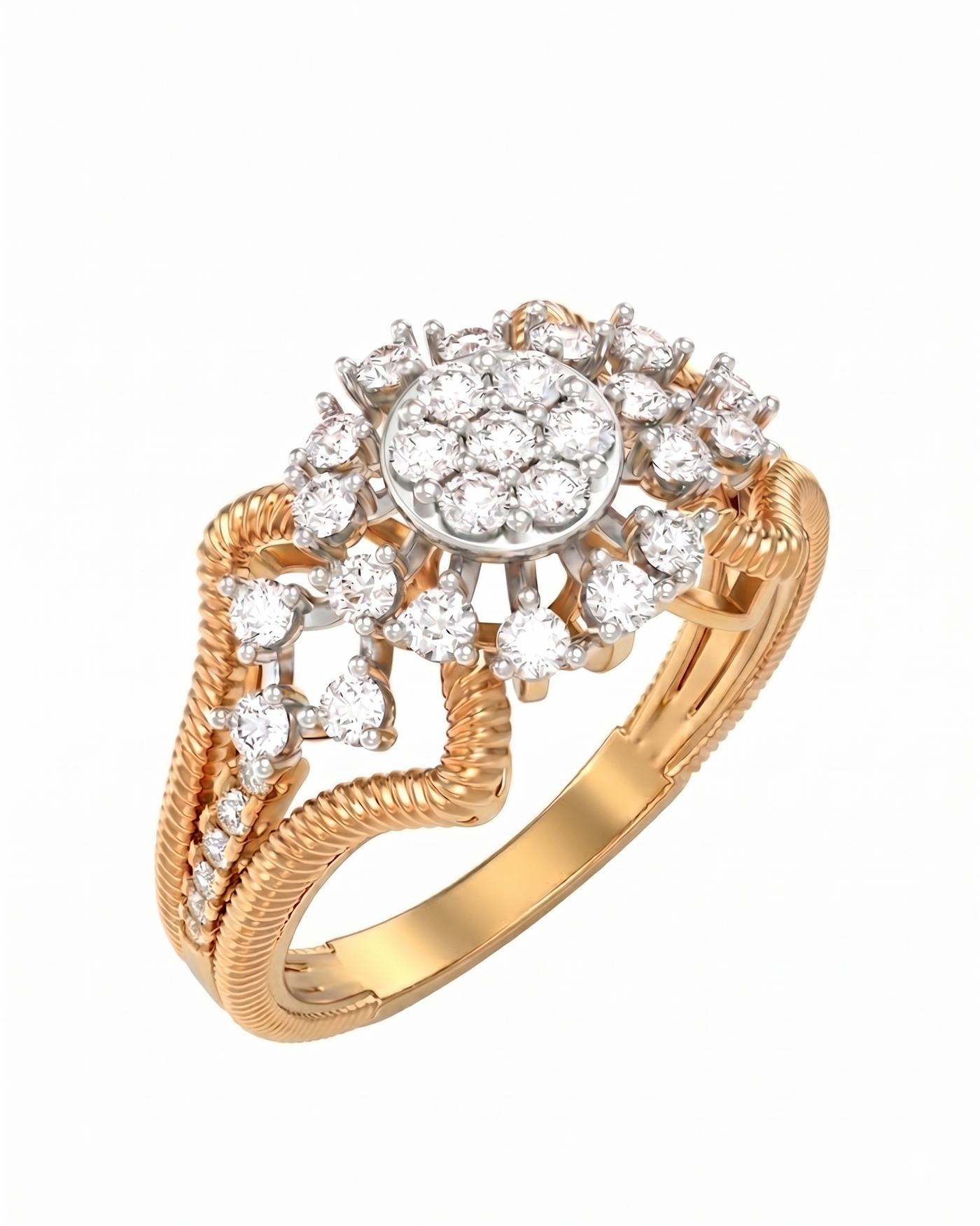Gold & Diamond Engagement Ring For Women KRC10896