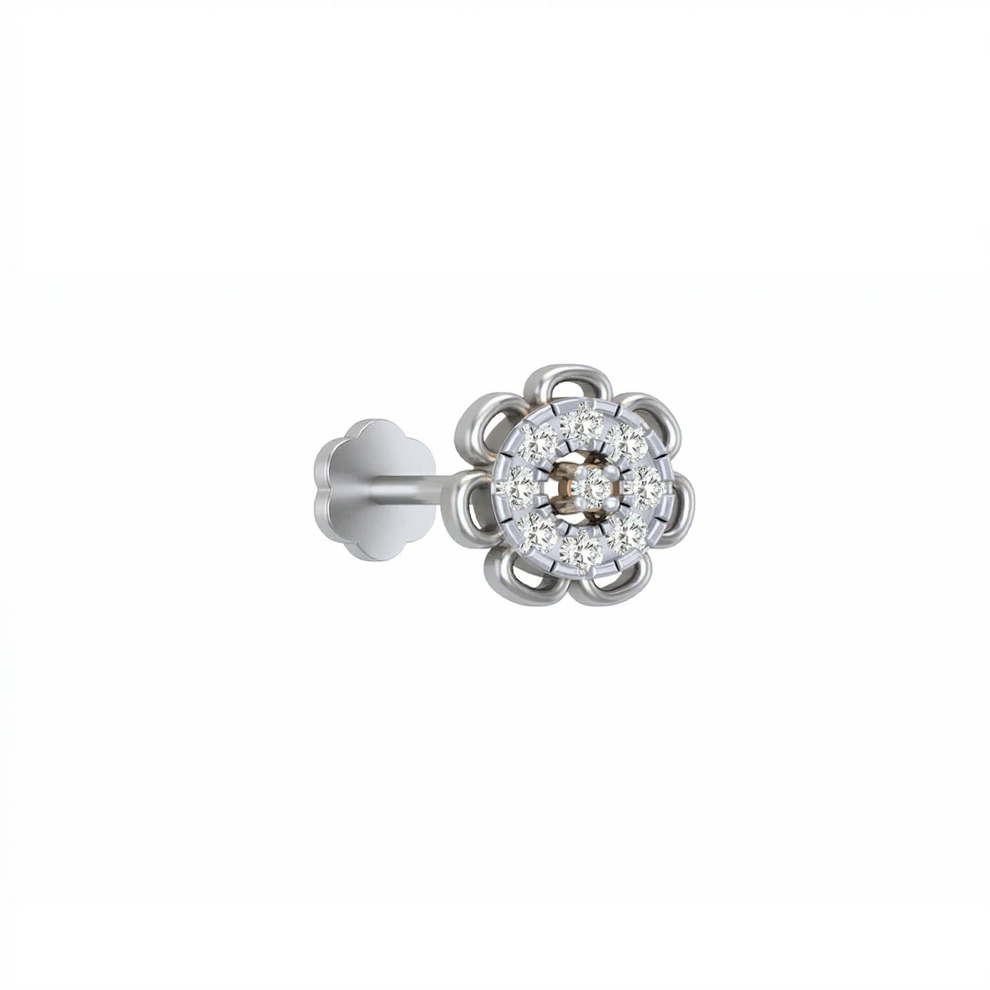 Gold & Diamond Stud Nose Pin KRB80013