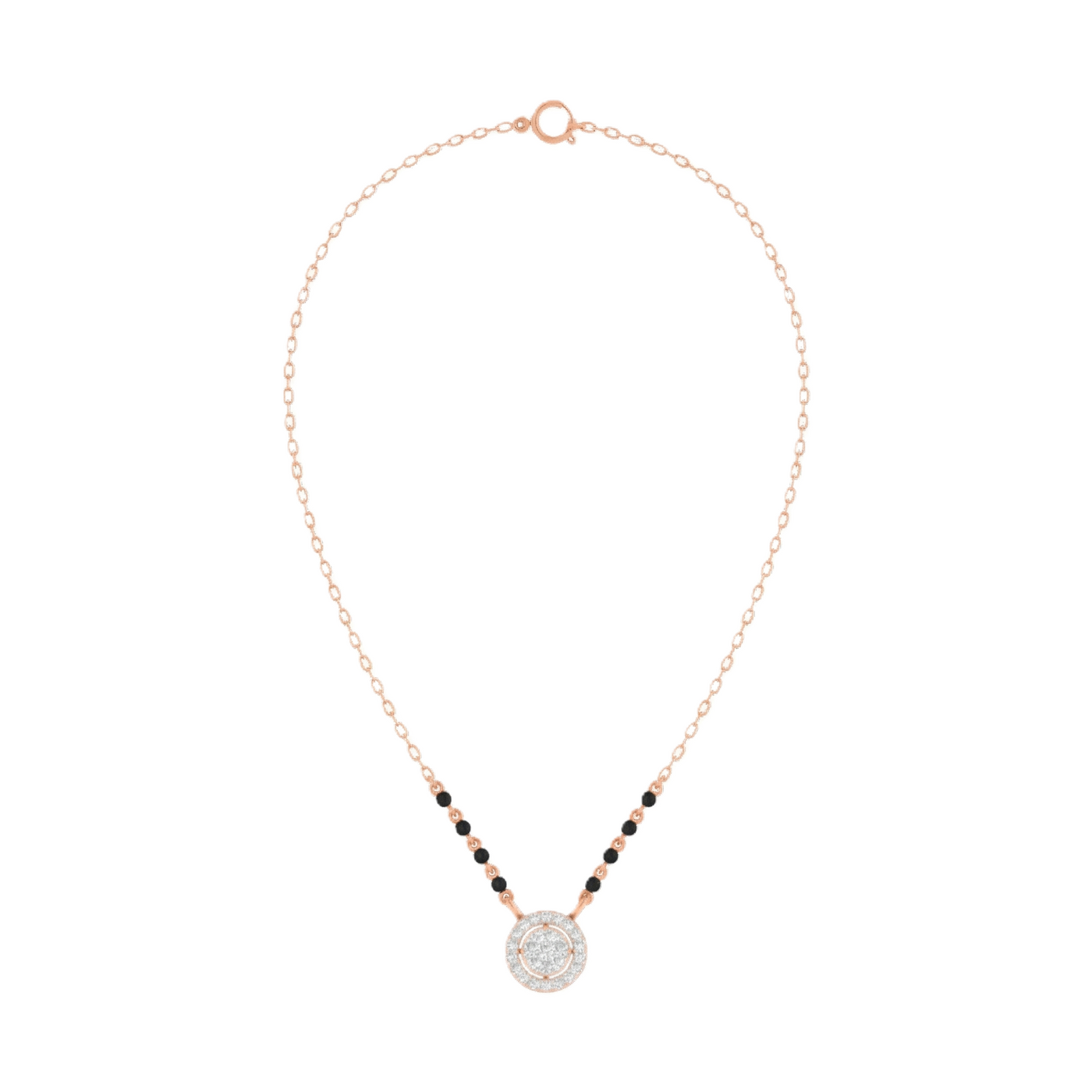 Gold & Diamond Beaded Mangalsutra For Women KRC50154