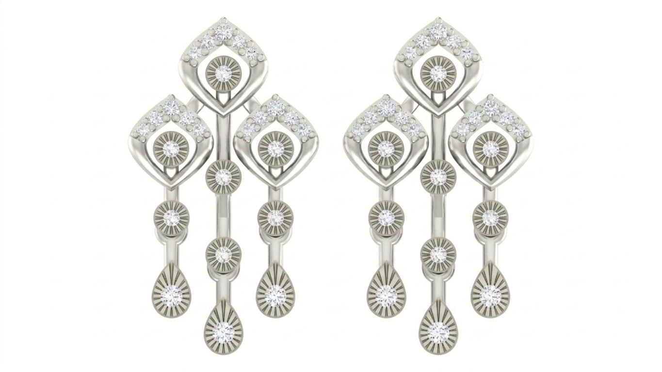 White Gold Diamond Earring | under 40k 