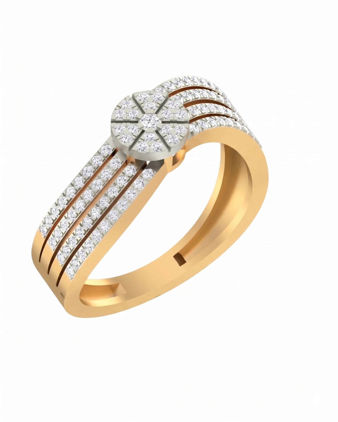 Gold & Diamond Engagement Ring For Women KRC10604