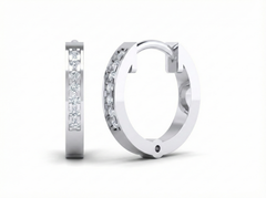 18K Gold & Diamond Women Hoop Earring KSK010