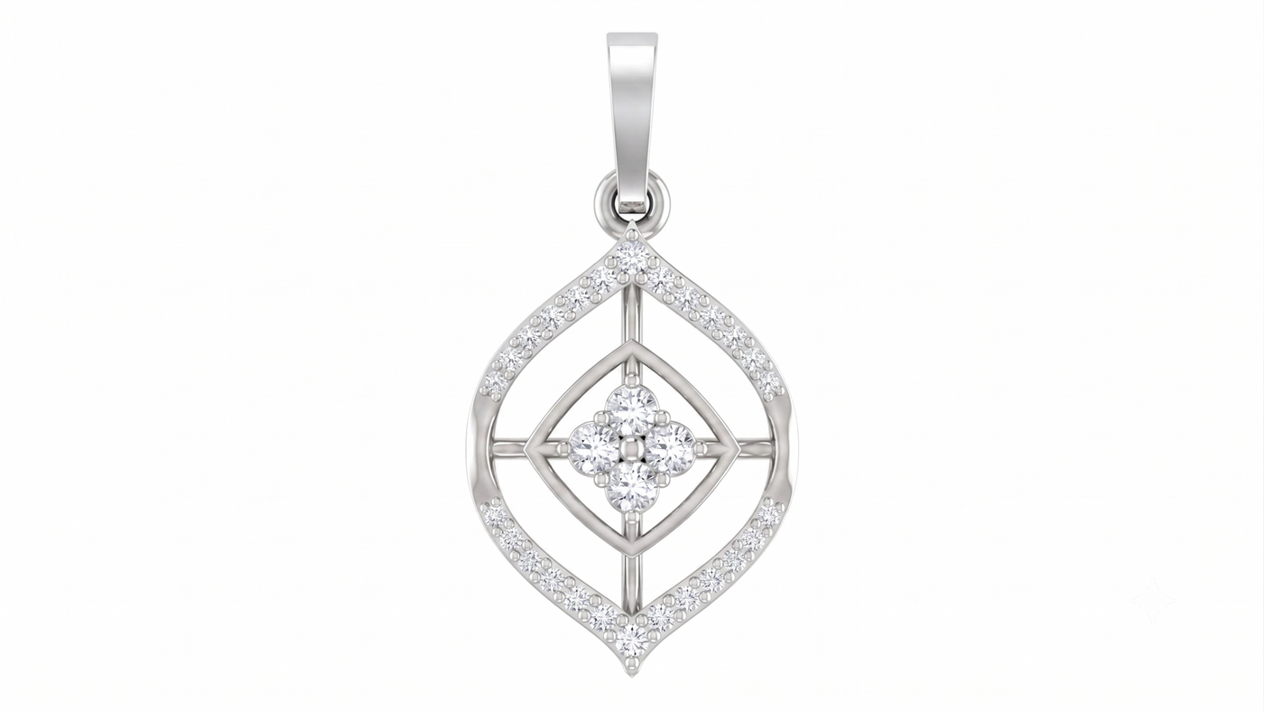 Gold & Diamond Floral Pendant Set KRC40708