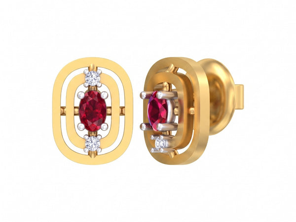 Gold & Diamond Gemstone Women Earring KRC30134