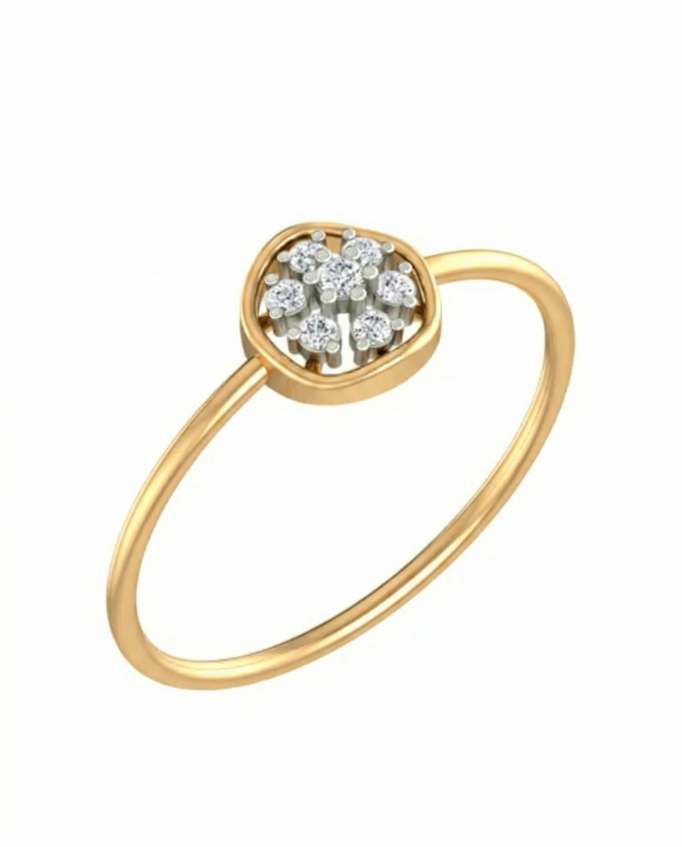 Gold & Diamond Lightweight Ring For Women KRB10086