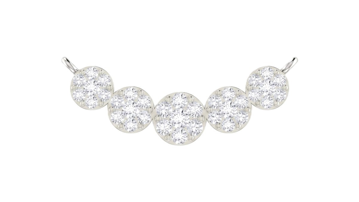 White gold and diamond round mangalsutra on white background