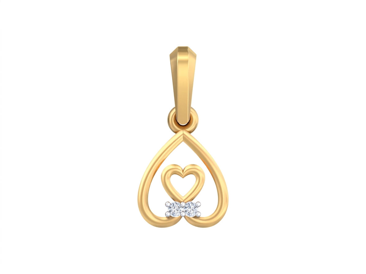 Gold & Diamond Solitaire Pendant Set KRB40217