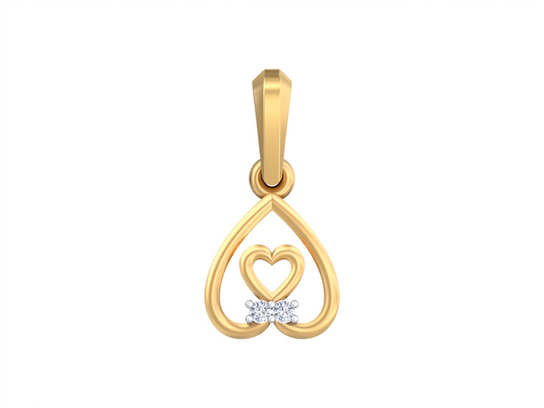 Gold & Diamond Solitaire Pendant Set KRB40217
