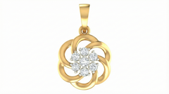 18K Gold & Diamond Floral Pendant Set KRA40084P