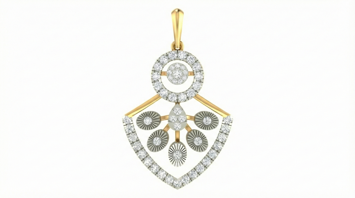 18K Gold & Diamond Partywear Pendant Set KRA40022P