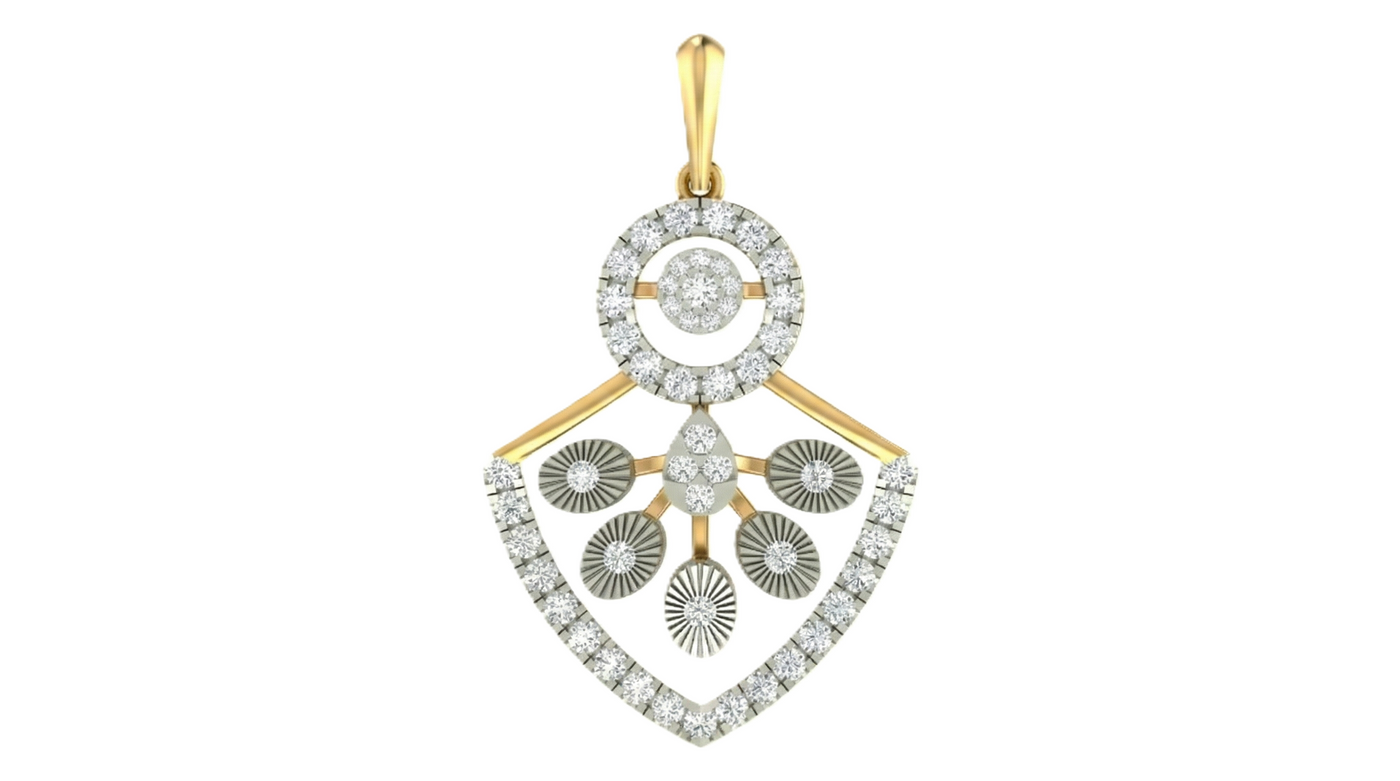 Gold & Diamond Partywear Pendant Set KRC40741