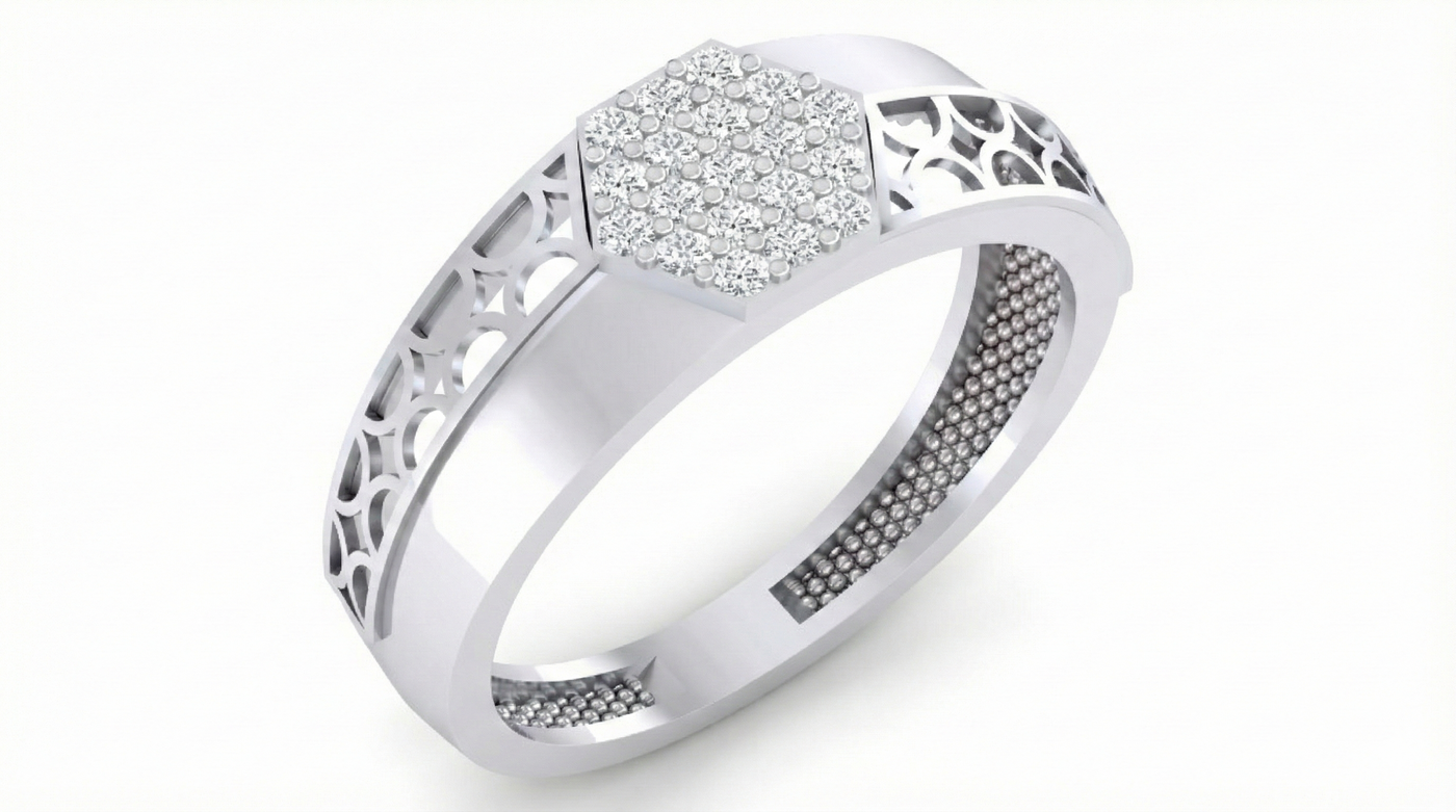 Gold & Diamond Engagement Ring For Men KRB20100