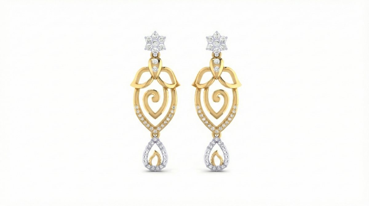 14K Gold & Diamond Women Engagement Earring KRI44024E