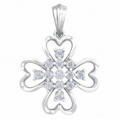 18K Gold & Diamond Floral Pendant Set KRB40064P