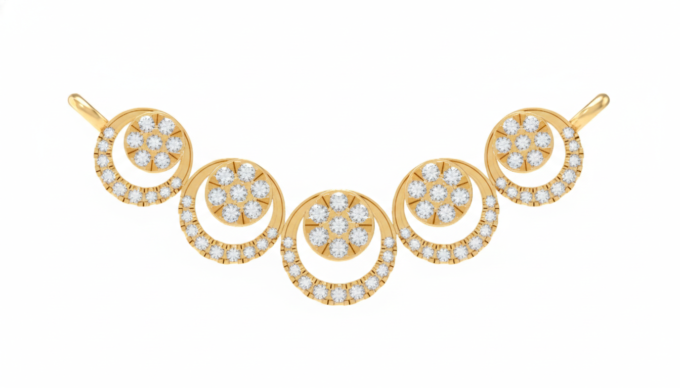 Gold & Diamond Halo Mangalsutra For Women KRC50193