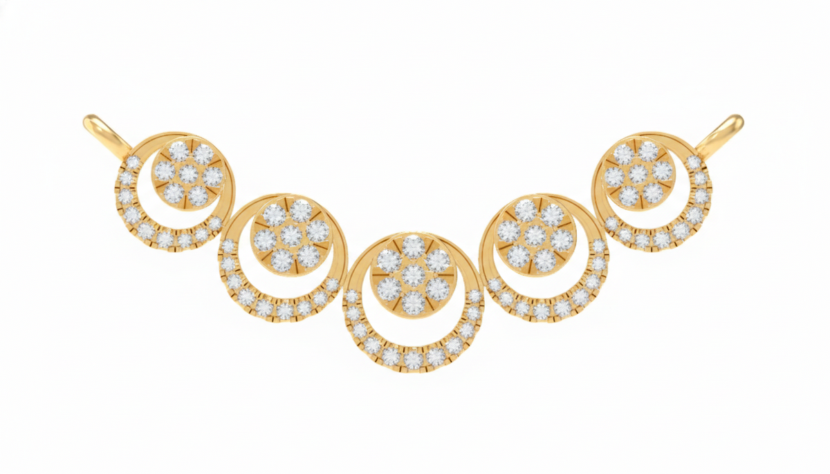 18K Gold & Diamond Round Mangalsutra For Women KRL90120