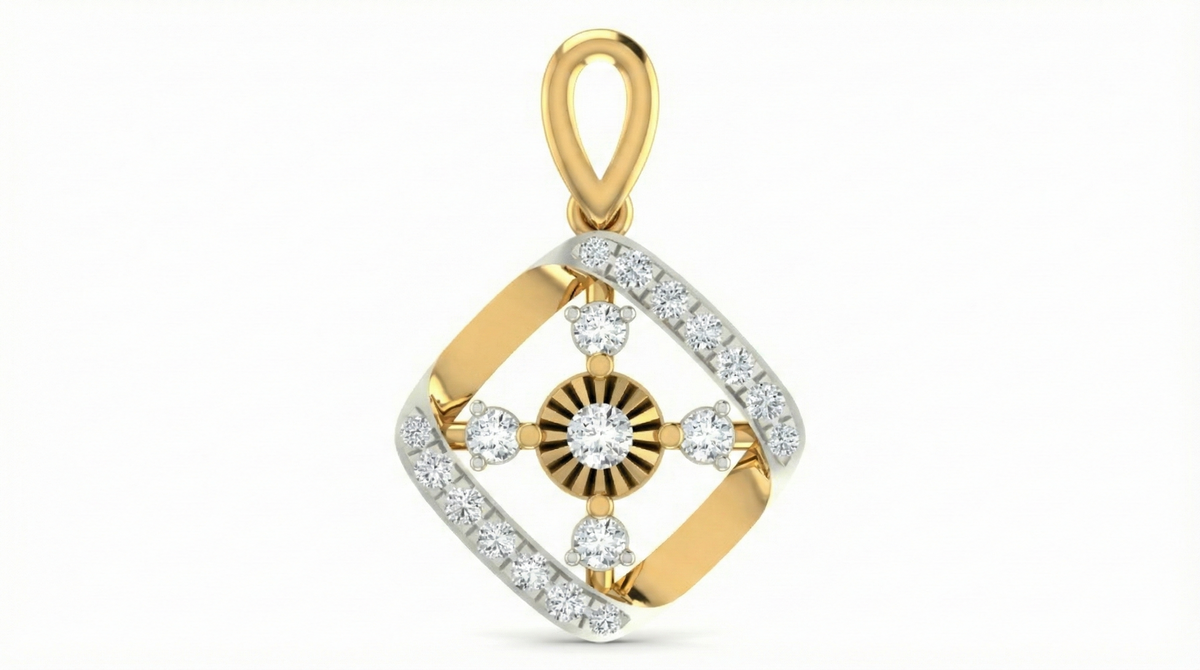 18K Gold & Diamond Floral PENDANT SET KRA40010P