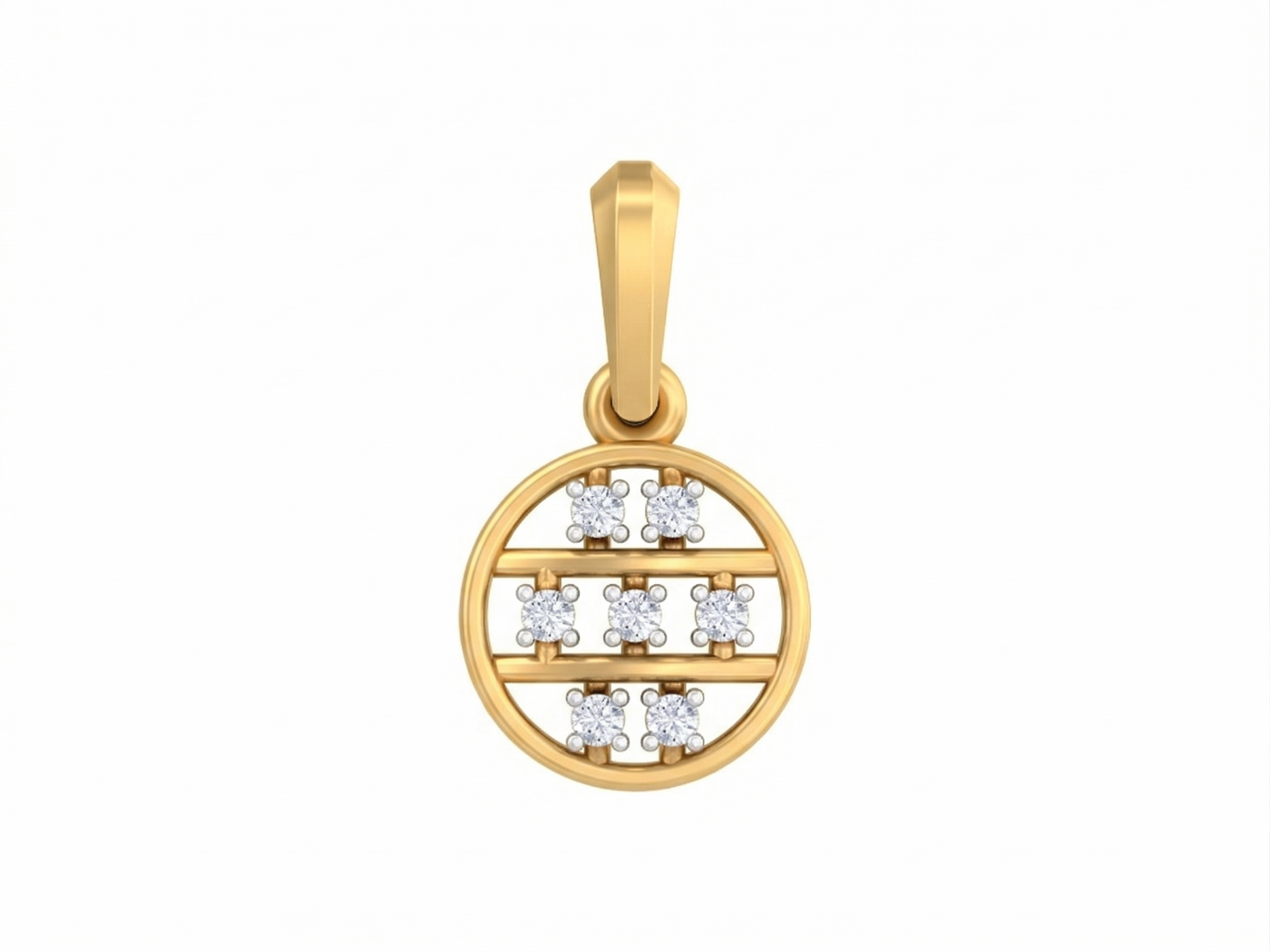 Gold & Diamond Round-Shaped Pendant Set KRB40209